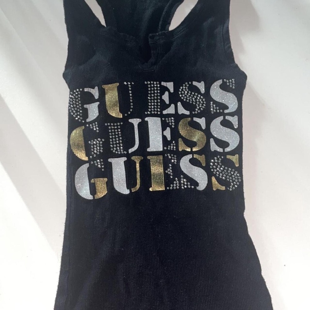 guess logo tank top